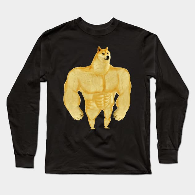 Swole Doge Long Sleeve T-Shirt by artsylab